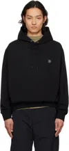Solid Homme Black Gradient Embroidery Back Logo Hoodie In 652b