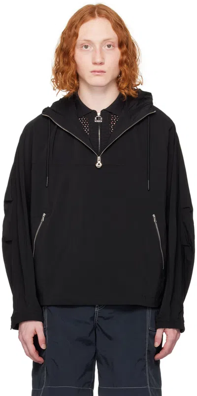 Solid Homme Black Half-zip Jacket In 705b Black