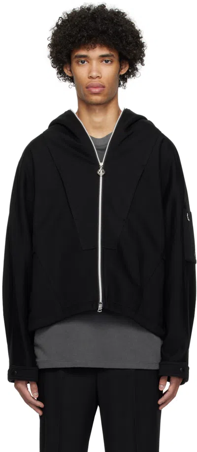 Solid Homme Black Hooded Jacket In 301b Black