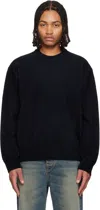 Solid Homme Black Knit Sweater In Black