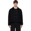Solid Homme Black Layered Wool Jacket In Black