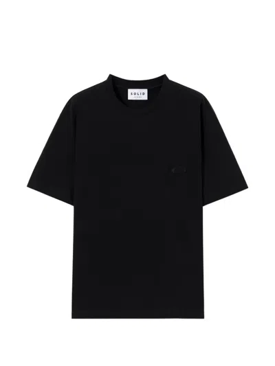 Solid Homme Black Paris Artwork Logo-patch T-shirt