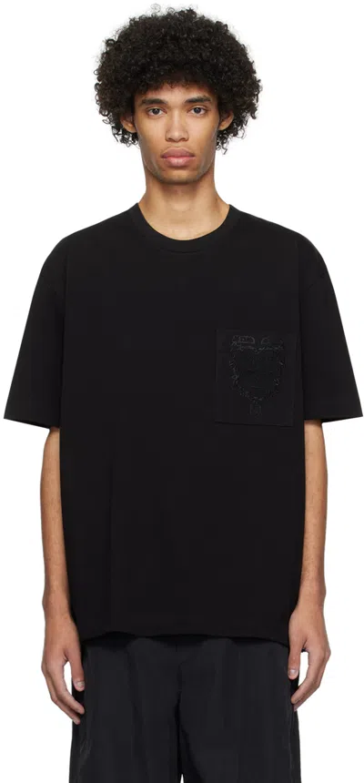 Solid Homme Black Pocket T-shirt In 734b Black