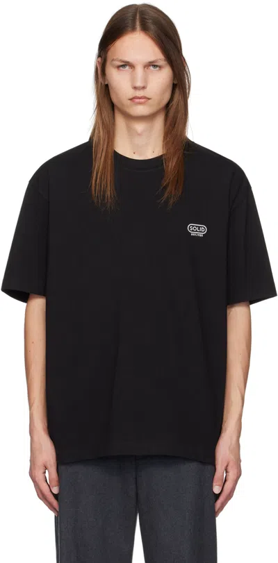 Solid Homme Black Round Logo T-shirt In 722b Black
