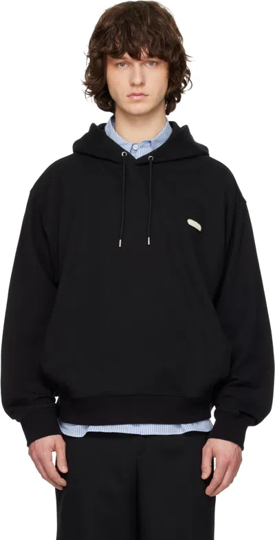 Solid Homme Black Solid Back Logo Hoodie