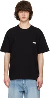 Solid Homme Black Solid Back Logo Short Sleeve T-shirt In Black