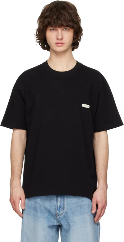 Solid Homme Black Solid Back Logo Short Sleeve T-shirt