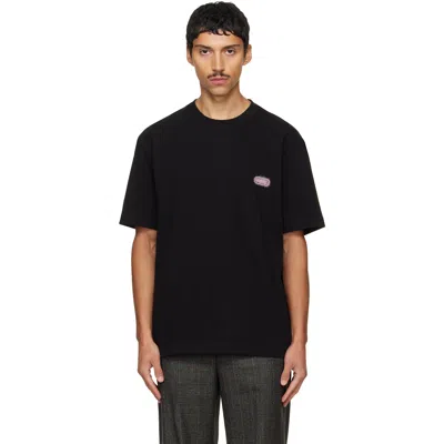 Solid Homme Black Solid Back Logo T-shirt In 821b