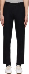 Solid Homme Black Wool & Cashmere Trousers In 813b Black