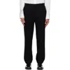 Solid Homme Black Wool Set-up Trousers In Black