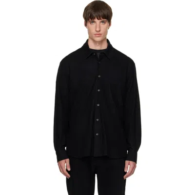 Solid Homme ブラック Stitch ウール シャツ In Animal Print