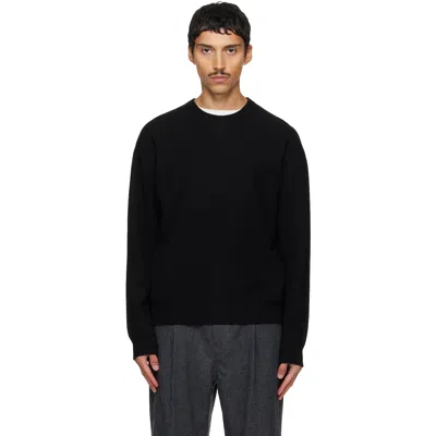 Solid Homme Black Wool Sweater In 841b