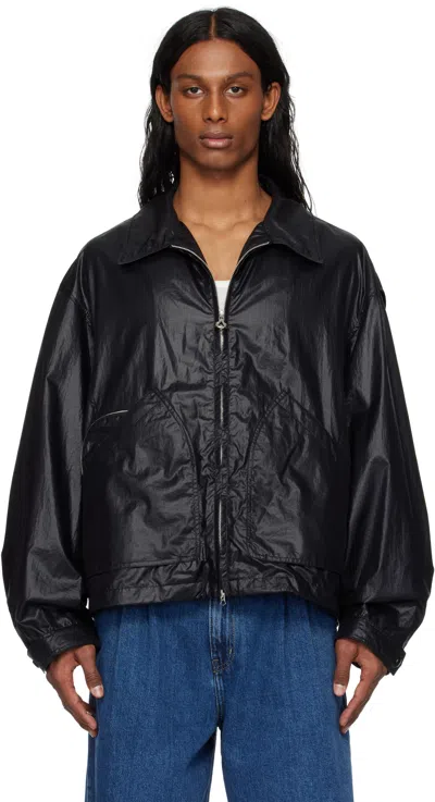 Solid Homme Black Zipper Light Jacket In 302b