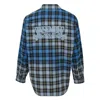 Solid Homme Bleached Check Shirt In Blue