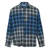 Solid Homme Bleached Checked Shirt In Blue