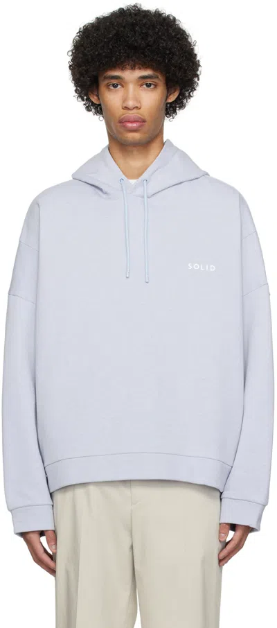Solid Homme Blue Bonded Hoodie In 704l Blue