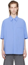 SOLID HOMME BLUE CRINKLED SHIRT