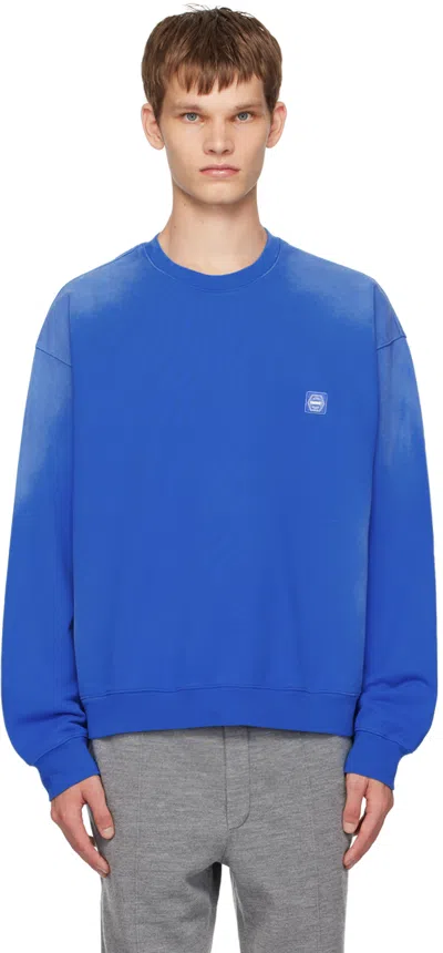 Solid Homme Blue Dyeing Back Logo Sweatshirt In 711v Violet