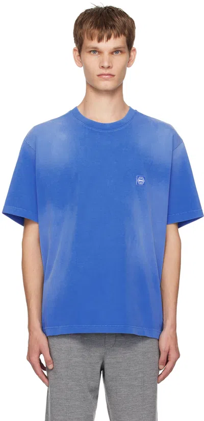 Solid Homme Blue Dyeing Back Logo T-shirt In 730v Violet