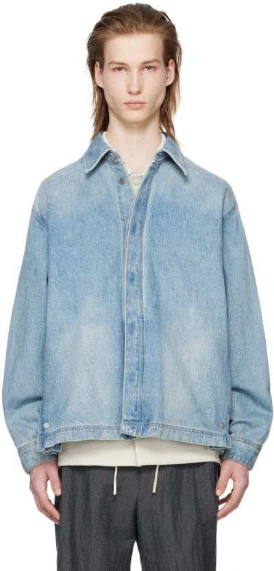 Solid Homme Blue Faded Denim Shirt In 501l Blue