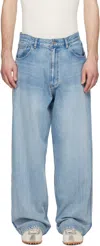 Solid Homme Blue Semi-flare Jeans In Blue