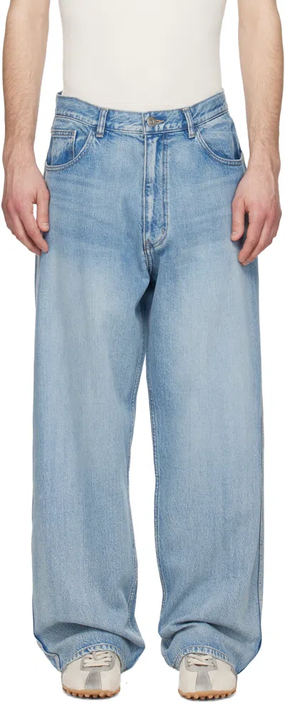 Solid Homme Blue Semi-flare Jeans