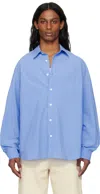 Solid Homme Blue 'solid' Back Logo Applique Shirt In 431l