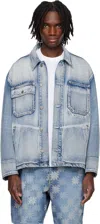 Solid Homme Blue Work Denim Jacket In 321l