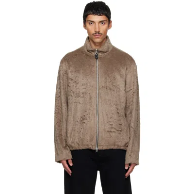 Solid Homme Brown Faux-fur Jacket In 932d