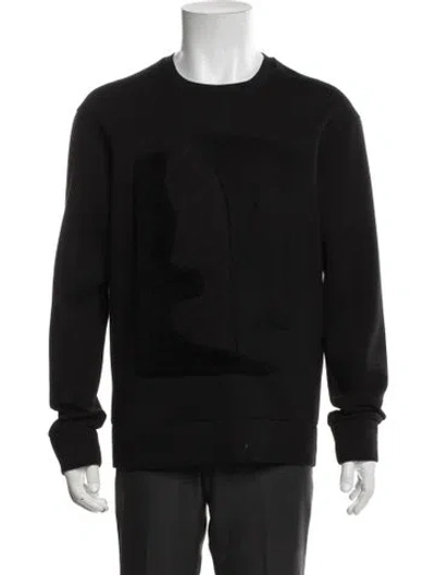 Pre-owned Solid Homme Crew Neck Long Sleeve Sweatshirt In Black