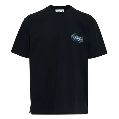 Solid Homme Cursive Obsession Back Print T-shirt In Black