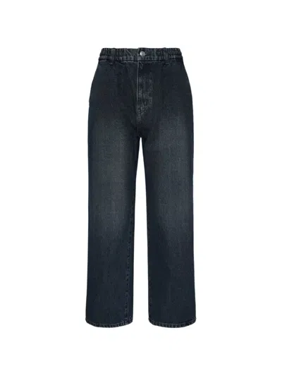 Solid Homme Elasticated-waist Faded Jeans In Black