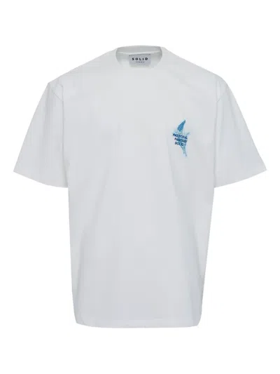 Solid Homme Graphic-print T-shirt In White
