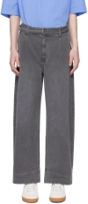 SOLID HOMME GRAY CINCH BELT JEANS