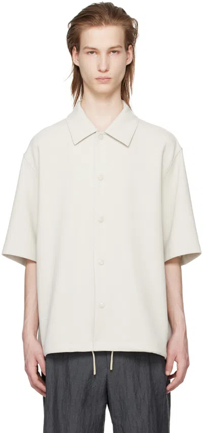Solid Homme Gray Drawstring Shirt In 526g Grey