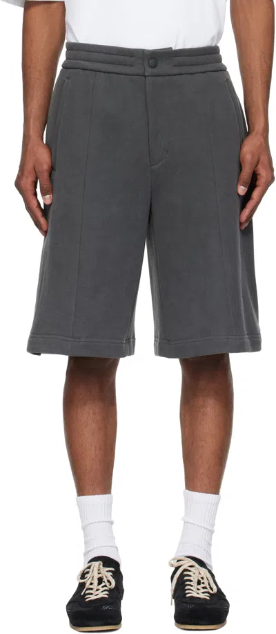 Solid Homme Gray Drawstring Shorts In 706g