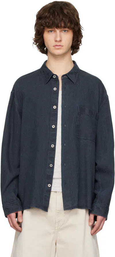 Solid Homme Gray Faded Shirt In Blue