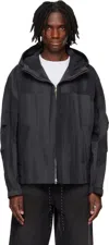 Solid Homme Gray Grunge Hoodie Shell Parka Jacket In 311g