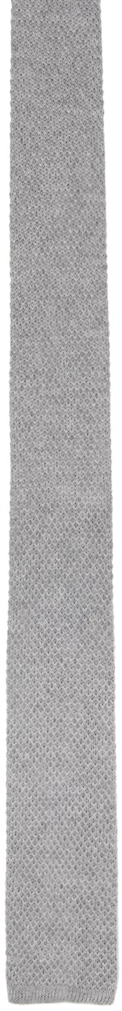 Solid Homme Gray Knit Tie In 942g Grey