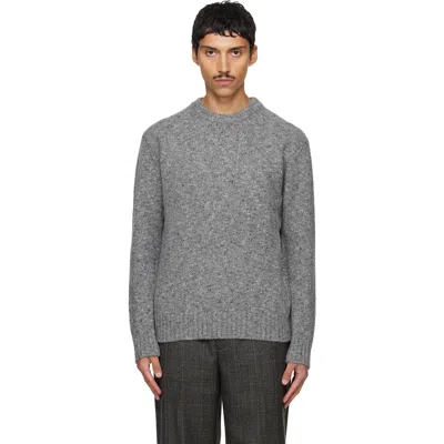 Solid Homme Gray Marled Sweater In 941g