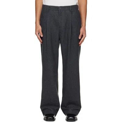Solid Homme Gray Melton Trousers In A21g