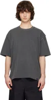 Solid Homme Gray Raw-edge T-shirt In Gray