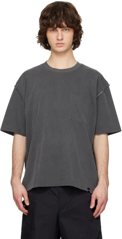 Solid Homme Gray Raw-edge T-shirt