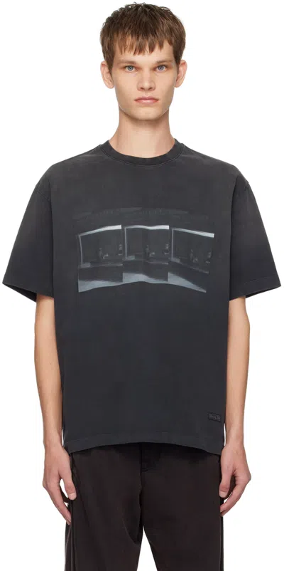 Solid Homme Gray Repetition Graphic T-shirt In 716g Grey