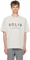 Solid Homme Gray 'solid' Logo T-shirt In 733g Grey