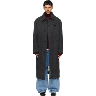 Solid Homme Gray Tweed Coat In A21g