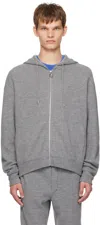 Solid Homme Gray Zip-up Hoodie In 636g Grey