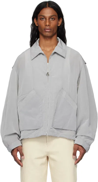 Solid Homme Gray Zipper Light Jacket In 303g
