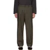 Solid Homme グリーン ウール タックパンツ In Multi