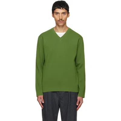 Solid Homme Green Wool Sweater In 821f